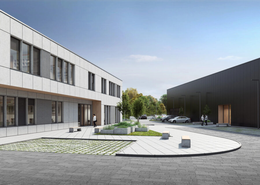 Koncepcja i projekt budynków w zespole biurowo-magazynowym w Gdańsku